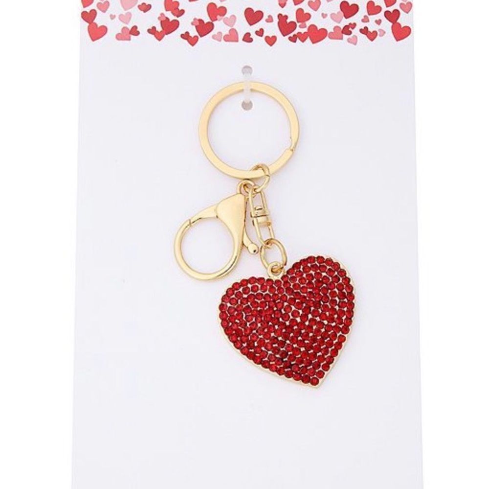 New Bling Heart Bag Charm NWT